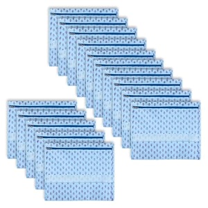 kuber industries pack of 15 saree bags for storage  non-woven wardrobe organizer  mesh window cloth storage set  single packing  floral-print  sky blue