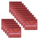 Kuber Industries Pack of 15 Single Saree Bags | Clothes Bags for Storage | Non-Woven Wardrobe Organizer | Mesh Window Cloth Storage Bags Set | Single Packing Saree Bags | Golden-Print | Maroon