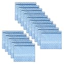 Kuber Industries Pack of 15 Saree Bags for Storage | Non-Woven Wardrobe Organizer | Mesh Window Cloth Storage Set | Single Packing | Floral-Print | Sky Blue