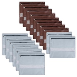 kuber industries pack of 12 single saree bags  clothes bags for storage  non-woven wardrobe organizer  mesh window cloth storage bags set  single packing saree bags  brown amp gray