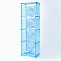 Kuber Industries (Pack of 2) 4 Layer Book Rack | Book Cabinet Shelves for Bedroom Office Living Room | Storage Shelve for Books Storage Organizer | Adjustable Shelf Rack | SJ04B | Blue