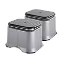 Kuber Industries Pack of 2 Anti-Slip Bathroom Stool for Bathing | Comfortable Indoor &amp; Outdoor Machiya for Sitting | Durable Adults Bath Stool &amp; Patla Chair for Home | Check Ultra 10- Grey