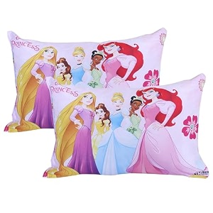 kuber industries pack of 2 baby pillow  disney princess pillow  soft pillows for sleeping  back amp front printed  cozy amp fluffy pillow  12x18 inch  pink