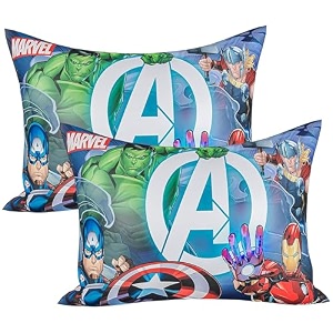 kuber industries 2 pcs kid39s marvel avengers pillow for sleeping  cozy amp fluffy super soft pillow  12x18 inches - sky blue