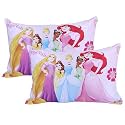 Kuber Industries (Pack of 2) Baby Pillow | Disney Princess Pillow | Soft Pillows for Sleeping | Back &amp; Front Printed | Cozy &amp; Fluffy Pillow | 12x18 Inch | Pink