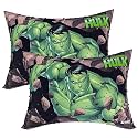 Kuber Industries (Pack of 2) Baby Pillow | Marvel Hulk Print Pillow | Soft Pillows for Sleeping | Cozy &amp; Fluffy Pillow | 12x18 Inch | Green