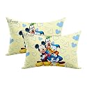 Kuber Industries 2 Pcs Kid's Disney Mickey Team Pillow for Sleeping | Cozy &amp; Fluffy Super Soft Pillow | 12x18 Inches - Cream