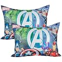 Kuber Industries 2 Pcs Kid's Marvel Avengers Pillow for Sleeping | Cozy &amp; Fluffy Super Soft Pillow | 12x18 Inches - Sky Blue