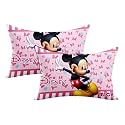 Kuber Industries 2 Pcs Kid's Disney Mickey &amp; Minnie Pillow for Sleeping | Cozy and Fluffy Super Soft Pillow | 12x18 Inches - Pink