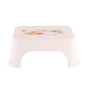 Kuber Industries Bath Stool for Bathroom | Plastic Stools for Sitting | Bathroom Stool for Bathing | Flower Print Square Stool | White