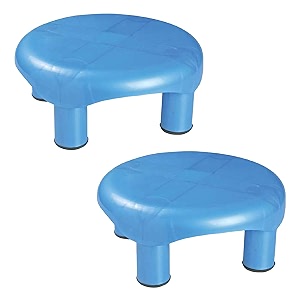 kuber industries pack of 2 bathroom stool  stool for sitting  plastic stool for bathroom  anti-slip with strong bearing  patla for toilet  blue