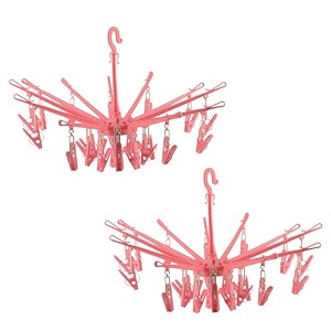 kuber industries cloth drying stand hanger with 32 clipsheavy duty amp strong plastic materialbaby clothes hangersize 40 x 30 x 38cm set of 32 clips green