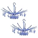 Kuber Industries Cloth Drying Stand Hanger with 32 Clips|Heavy Duty &amp; Strong Plastic Material|Baby Clothes Hanger|Size 40 x 30 x 38CM, Set of 32 Clips (Green)