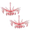 Kuber Industries Cloth Drying Stand Hanger with 32 Clips|Heavy Duty &amp; Strong Plastic Material|Baby Clothes Hanger|Size 40 x 30 x 38CM, Set of 32 Clips (Green)