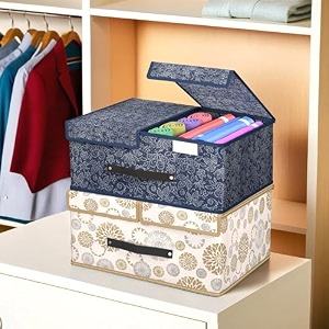 heart home non woven fabric foldable storage cube toy books shoes storage box with handle extra large grey- heart6886