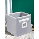 Heart Home Non Woven Fabric Foldable Storage Cube Toy, Books, Shoes Storage Box with Handle, Extra Large (Grey)- HEART6886