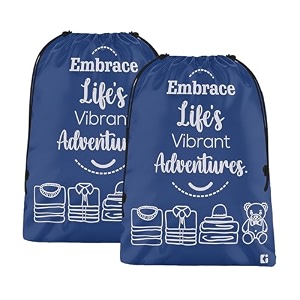 kuber industries pack of 2 cloth storage bag  storage organizer  travel cloth carrying bag  garments cover for laundry  travel storage organizer bag for clothing  large  royal blue