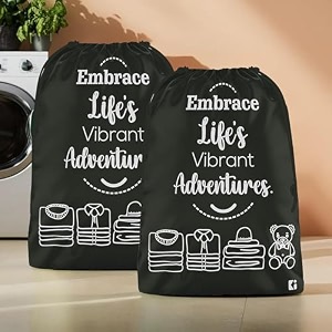 kuber industries pack of 2 cloth storage bag  storage organizer  travel cloth carrying bag  garments cover for laundry  travel storage organizer bag for clothing  large  brown