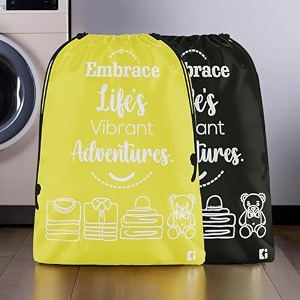 kuber industries pack of 3 cloth storage bag  garments cover for laundry  non-woven storage organizer  travel cloth storage bag  travel storage organizer for clothing  large  brown
