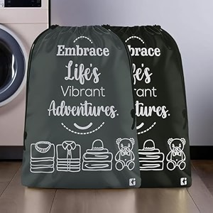 kuber industries pack of 3 cloth storage bag  garments cover for laundry  non-woven storage organizer  travel cloth storage bag  travel storage organizer for clothing  large  brown