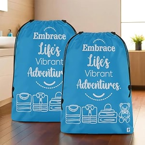 kuber industries pack of 2 cloth storage bag  storage organizer  travel cloth carrying bag  garments cover for laundry  travel storage organizer bag for clothing  large  brown