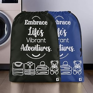 kuber industries pack of 3 cloth storage bag  garments cover for laundry  non-woven storage organizer  travel cloth storage bag  travel storage organizer for clothing  large  brown