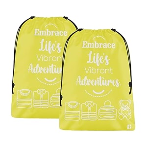 kuber industries pack of 2 cloth storage bag  storage organizer  travel cloth carrying bag  garments cover for laundry  travel storage organizer bag for clothing  large  yellow