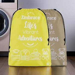 kuber industries pack of 3 cloth storage bag  garments cover for laundry  non-woven storage organizer  travel cloth storage bag  travel storage organizer for clothing  large  brown