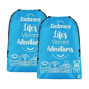 kuber industries pack of 5 cloth storage bag  storage organizer  travel cloth carrying bag  garments cover for laundry  travel storage organizer for clothing  large  sky blue