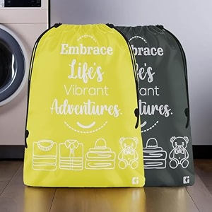 kuber industries pack of 3 cloth storage bag  garments cover for laundry  non-woven storage organizer  travel cloth storage bag  travel storage organizer for clothing  large  brown
