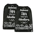 Kuber Industries Pack of 2 Cloth Storage Bag | Storage Organizer | Travel Cloth Carrying Bag | Garments Cover for Laundry | Travel Storage Organizer Bag for Clothing | Large | Black