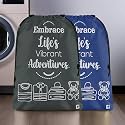 Kuber Industries Pack of 2 Cloth Storage Bag | Storage Organizer | Parachute Cloth Organizer | Waterproof Garments Cover | Travel Storage Bag for Clothing | Large | Royal Blue &amp; Grey