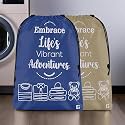 Kuber Industries Pack of 2 Cloth Storage Bag | Storage Organizer | Parachute Cloth Organizer | Waterproof Garments Cover | Travel Storage Bag for Clothing | Large | Brown &amp; Royal Blue