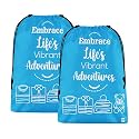 Kuber Industries Pack of 5 Cloth Storage Bag | Storage Organizer | Travel Cloth Carrying Bag | Garments Cover for Laundry | Travel Storage Organizer for Clothing | Large | Sky Blue