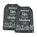 Kuber Industries Pack of 2 Cloth Storage Bag | Storage Organizer | Travel Cloth Carrying Bag | Garments Cover for Laundry | Travel Storage Organizer Bag for Clothing | Large | Gray