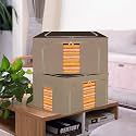 Kuber Industries 24 Liter Clothes Storage Box | Foldable Steel Frame Clothes Organizer | Storage Box For Wardrobe-Saree-Shirts And Blankets | Underbed Storage Bag | Brown