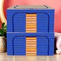 Kuber Industries Pack of 2 Clothes Storage Box | 66 Liter Foldable Steel Frame Clothes Organizer | Underbed Storage Bag | Storage Box For Wardrobe-Saree-Shirts And Blankets | Grey &amp; Black