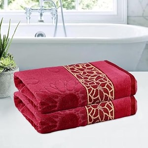 kuber industries 30  60 inch cotton bath towel for men amp women  450 gsm wrinkle resistant quick-drying towels for travel  velvet border  blue
