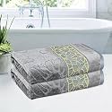 Kuber Industries 30 * 60 Inch Cotton Bath Towel for Men &amp; Women | 450 GSM Wrinkle Resistant Quick-Drying Towels for Travel | Velvet Border | Gray