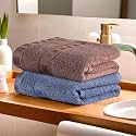 Kuber Industries Pack of 2 Cotton Hand/Face Towels For Men &amp; Women | Easily Washable | Workout Gym Napkins For Men | Pocket Towel - Dark Blue &amp; Brown