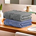 Kuber Industries Pack of 2 Cotton Hand/Face Towels for Men &amp; Women | Easily Washable | Workout Gym Napkins for Men | Pocket Towel - Dark Blue &amp; Grey