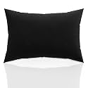 Kuber Industries 16x24 Inch Microfiber Pillow for Bed | Machine Washable &amp; Neck Support Soft Pillow for Sleeping Bedroom and Living Room | Black
