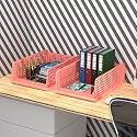 Kuber Industries (Pack of 2) Desk Stationary Organizer | Foldable Office Desk Organizers | Drawers for Dressing Table | Storage Bins for Kitchen, Bathroom | Coral Pink