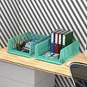 Kuber Industries (Pack of 2) Desk Stationary Organizer | Foldable Office Desk Organizers | Drawers for Dressing Table | Storage Bins for Kitchen, Bathroom | Pista Green