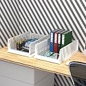 Kuber Industries (Pack of 2) Desk Stationary Organizer | Foldable Office Desk Organizers | Drawers for Dressing Table | Storage Bins for Kitchen, Bathroom | White