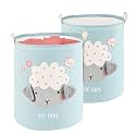 Kuber Industries Disney Print 2 Pieces Waterproof Cotton Laundry Bag Toy Storage Laundry Basket Organizer 45 L (Red)-KUBMART1596