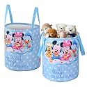Kuber Industries Polyester Pack of 2 Foldable 45L Toys Organizer for Kids Room - Soft Toys Storage Bag/Basket/Container with Handles | Disney Kids - Sky Blue, 34 x 34 x 42 Centimeters