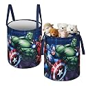 Kuber Industries Polyester Foldable 45L Toys Organizer for Kids Room - Soft Toys Storage Bag/Basket/Container with Handles | Disney Kids - Sky Blue 34x34x42 cm