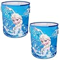 Kuber Industries Foldable Laundry Basket for Clothes | Non-Woven Round Cloth Laundry Bag | Washing Clothes Storage Basket | Disney Frozen | 45 LTR | Blue