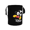 Kuber Industries Foldable Laundry Basket for Clothes | Non-Woven Round Cloth Laundry Bag | Washing Clothes Storage Basket | Disney Mickey Mouse | 45 LTR | Black